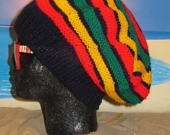 Digital File PDF Knitting Pattern Only- madmonkeyknits Jamaican Tam Rasta Hat pdf knitting pattern