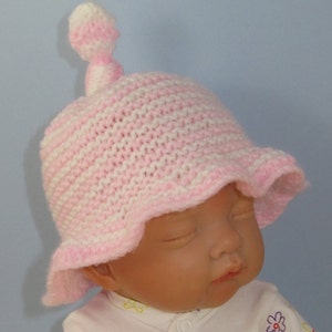 Knitting Pattern Digital pdf download Baby Simple Stripe Sunhat knitting pattern image 3