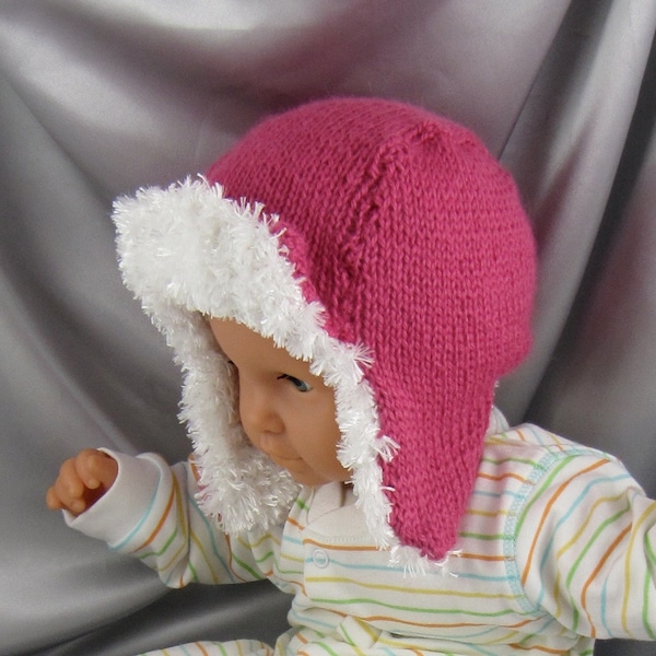 digital file pdf download knitting pattern - Baby Trapper hat pdf download knitting pattern