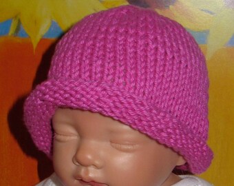 madmonkeyknits Baby Simple Roll Brim Beanie Hat pdf knitting pattern - Instant Digital File pdf download knitting pattern