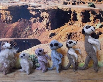 knitting pattern only-Meerkat Family toy animal pdf download knitting pattern