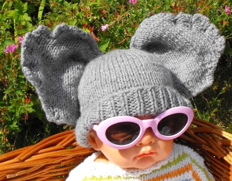 digitale pdf Datei Strickanleitung madmonkeyknits Baby Big Ears Elefanten Beanie Mütze pdf download Strickanleitung Bild 2