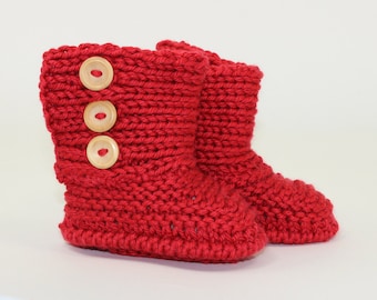 Instant Digital File PDF Download - Baby Chunky Unisex Booties knitting pattern