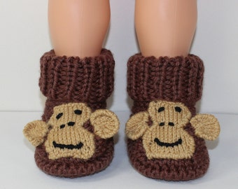 Instant Digital File pdf download - Toddler Monkey Boots knitting pattern