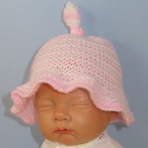 Knitting Pattern Digital pdf download Baby Simple Stripe Sunhat knitting pattern image 2