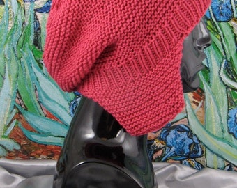 Instant Digital File pdf download knitting pattern only -Garter Stitch Trapper Slouch Hat pdf download knitting pattern by MADMONKEYKNITS