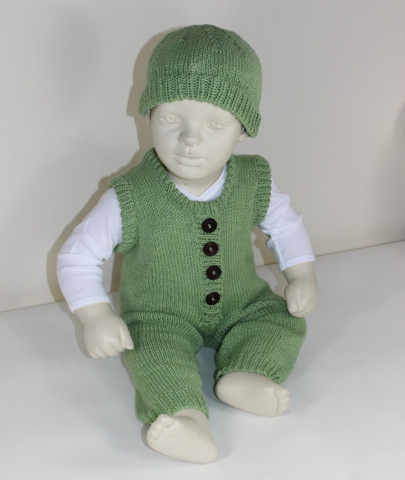 Baby Dungarees and Beanie Hat knitting pattern instant digital file pdf download knitting pattern image 5