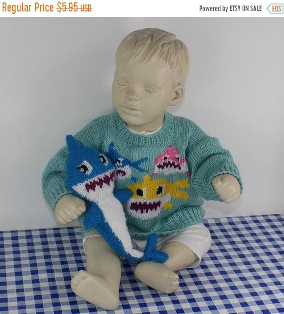 BABY AND TODDLER SHARK SWEATER AND TOY