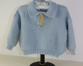 madmonkeyknits - Baby Garter Stitch Collar Sweater knitting pattern pdf download - Instant Digital File pdf knitting pattern