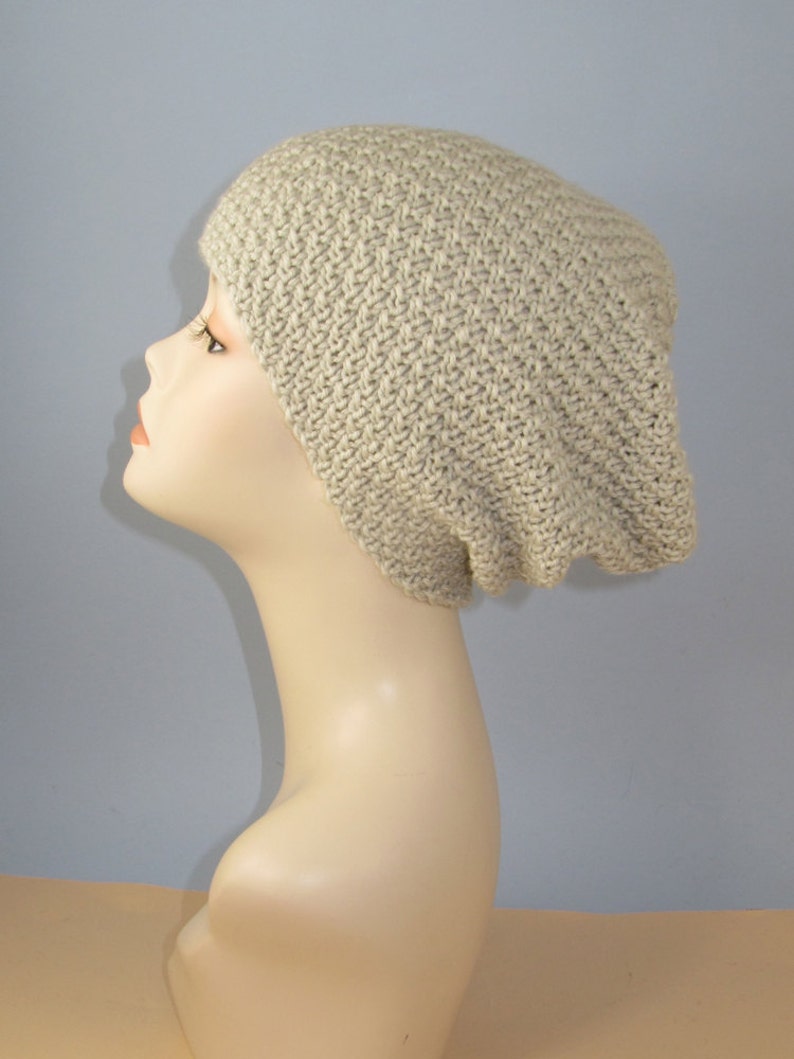 Instant Digital File pdf download knitting pattern Chunky Unisex Double Moss Stitch Slouch hat pdf download knitting pattern. image 5