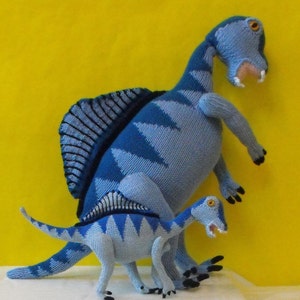 Digital file pdf download Knitting Pattern Only Spencer Spinosaurus and Baby dinosaur pdf download knitting pattern image 1