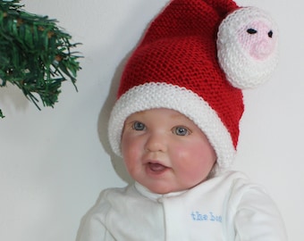 madmonkeyknits - Baby Santa Head Hat and Booties knitting pattern pdf download - Instant Digital File pdf knitting pattern