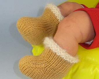 knitting pattern digital pdf download - Baby Fur Lined Booties  pdf download knitting pattern