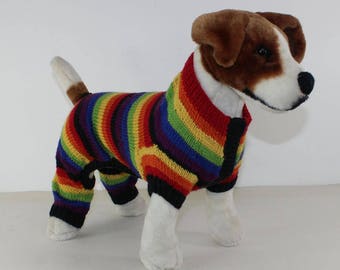 madmonkeyknits - Dog Rainbow Stripe Onesie knitting pattern pdf download - Instant Digital File pdf knitting pattern