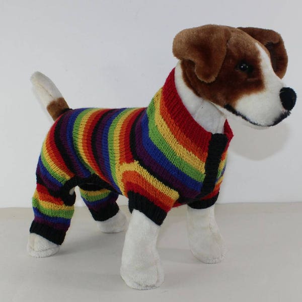 madmonkeyknits - Dog Rainbow Stripe Onesie knitting pattern pdf download - Instant Digital File pdf knitting pattern