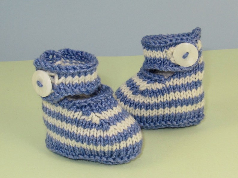 Digital pdf download knitting pattern Baby Simple Stripe Ankle Strap Sandals Booties Bootees Boots pdf download knitting pattern image 5