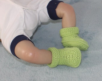 madmonkeyknits immediate pdf download knitting pattern Baby Simple Circular Cuff Booties knitting instructions