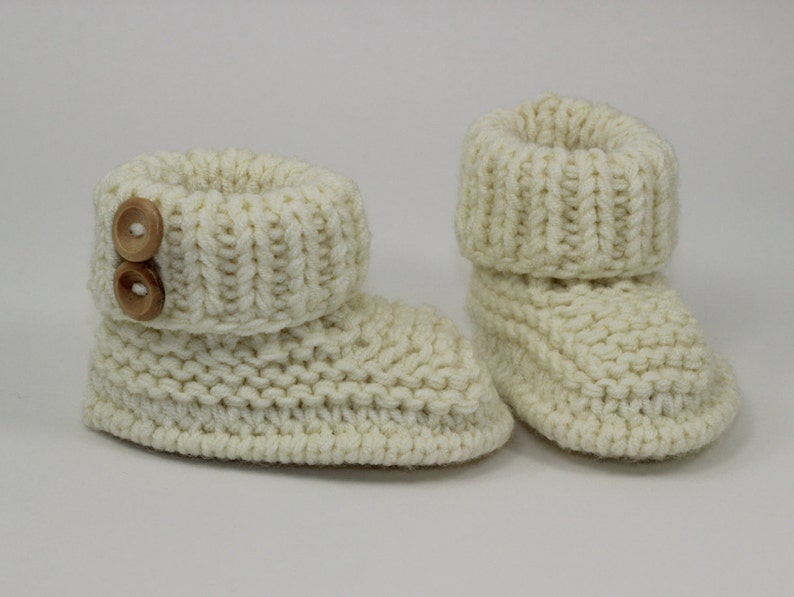 Instant Digital File PDF Download Baby Chunky 2 Button Booties knitting pattern image 3