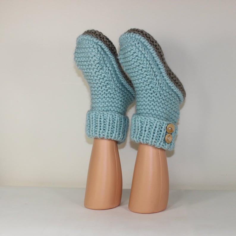 Instant Digital pdf download knitting pattern-2 Button Super Chunky Slipper Boots pdf download knitting pattern by MADMONKEYKNITS image 5