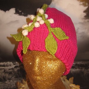 Digital pdf file knitting pattern madmonkeyknits Mistletoe Beanie Hat pdf knitting pattern image 4