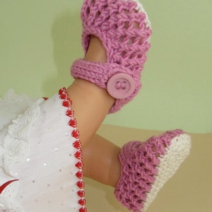 madmonkeyknits Baby Easy Lace Stitch Sandals Booties Bootees pdf download knitting pattern Instant Digital File pdf knitting pattern image 4