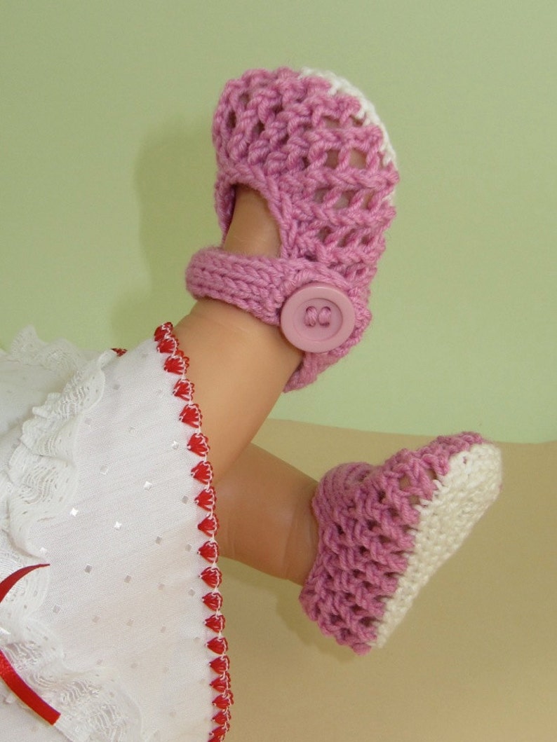 madmonkeyknits Baby Easy Lace Stitch Sandals Booties Bootees pdf download knitting pattern Instant Digital File pdf knitting pattern image 4