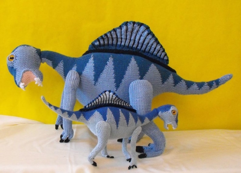 Digital file pdf download Knitting Pattern Only Spencer Spinosaurus and Baby dinosaur pdf download knitting pattern image 3