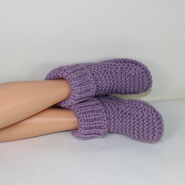 Instant Digital File pdf download Knitting pattern- Rib Cuff Super Chunky Slipper Boots pdf download knitting pattern