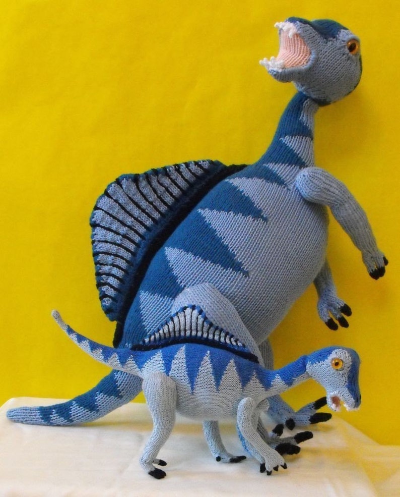 Digital file pdf download Knitting Pattern Only Spencer Spinosaurus and Baby dinosaur pdf download knitting pattern image 4