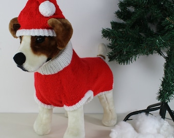 madmonkeyknits - Dog Christmas Santa Hat and Coat knitting pattern pdf download - Instant Digital File pdf knitting pattern