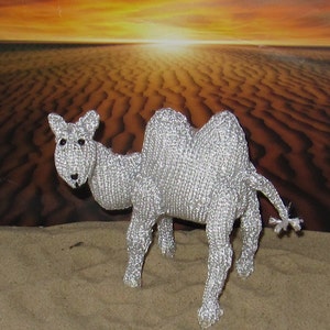 madmonkeyknits Silver Camel Toy animal pdf knitting pattern Instant Digital File pdf download knitting pattern image 1