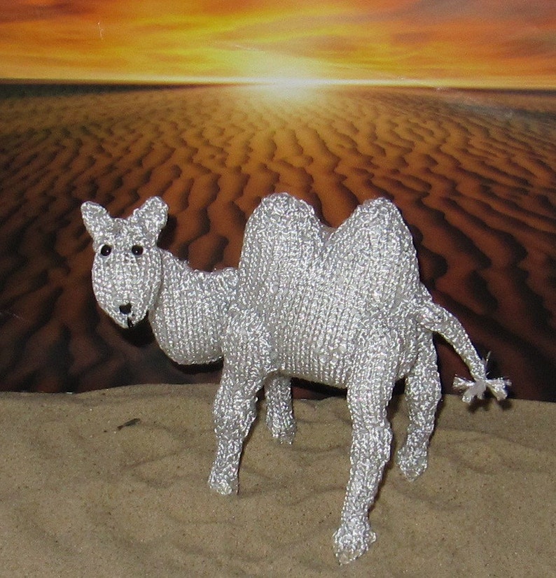 madmonkeyknits Silver Camel Toy animal pdf knitting pattern Instant Digital File pdf download knitting pattern image 1