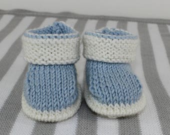 madmonkeyknits -Baby 2 Colour Booties Bootees knitting pattern pdf download - Instant Digital File pdf knitting pattern