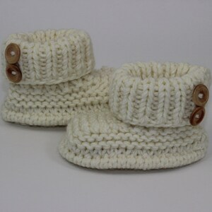 Instant Digital File PDF Download Baby Chunky 2 Button Booties knitting pattern image 4