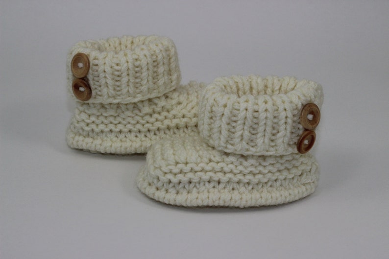 Instant Digital File PDF Download Baby Chunky 2 Button Booties knitting pattern image 4