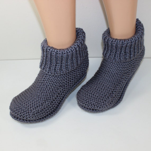 Knitted slipper top boots mens