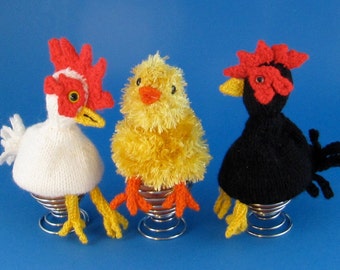 Instant Digital pdf download knitting pattern-Chicken Family Egg Cozy (Cosy) pdf download knitting pattern