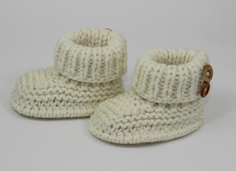 Instant Digital File PDF Download Baby Chunky 2 Button Booties knitting pattern image 2