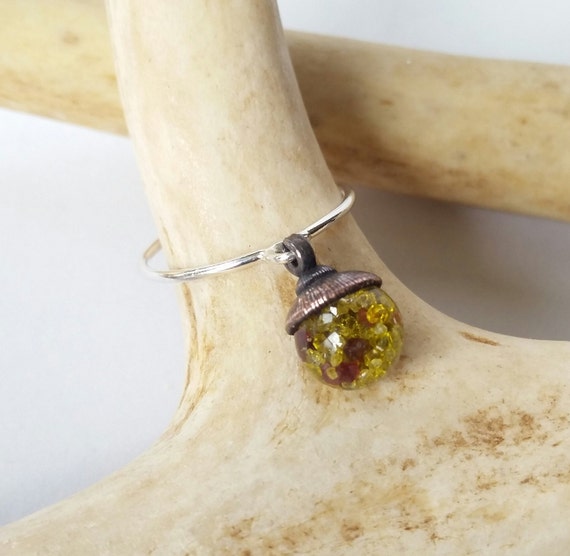 Floating Diamond Charm Stacking Ring // free shipping // Etsy