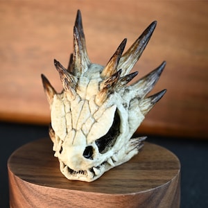 Dragon Skull Decor, Hand Carved Bone Model, Dragon Bone Sculpture, Fantasy Figurine, Handmade Dragon Ornament, Gothic Decor, Dragon Gifts