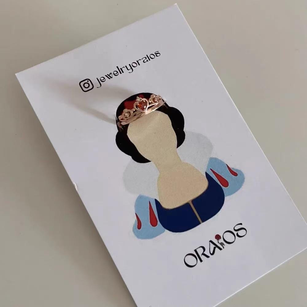 Princess Crown Rings – Handmade Adjustable Rings Inspired by Disney Royalty, Fairytale Jewelry Gift for Girls & Fans