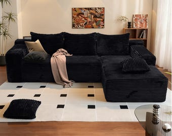 105.9"Oversized L Shaped Sofa Couch For Living Room, Cozy Minimalist Sofa, Boneless Couch, No Assembly Required, Modular Sectional Sofa