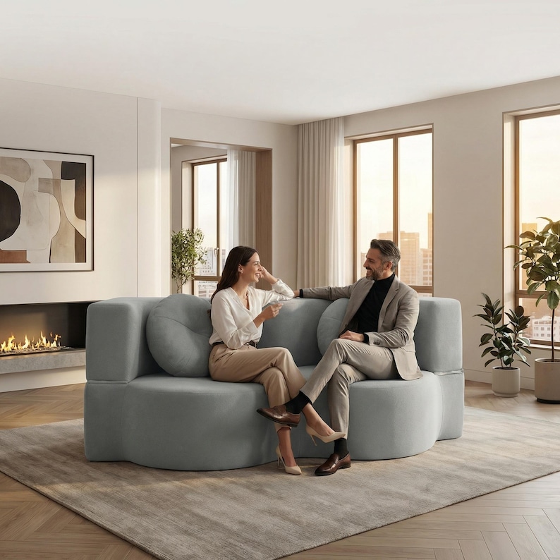 Foldable Teddy Sofa Bed, Modular Floor Seating for Small Apartments & Studio Living afbeelding 1