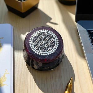 Flower of Life Orgon І Hamsa Healing Stone І Sacred Geometry І Energy Cleansing І EMF Protector