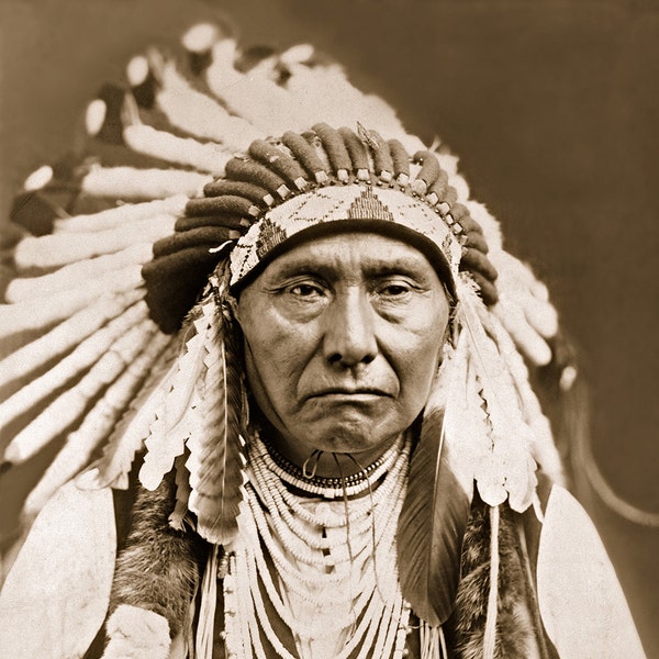 Chief Joseph, Restored Vintage Native American Indian Photograph of Legendary Nez Perce Chief Warrior