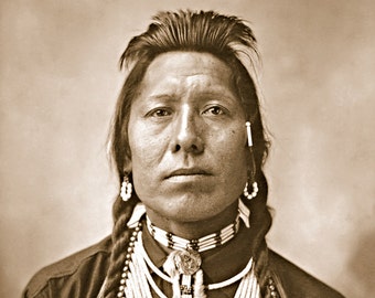 Thunder Cloud: Blackfeet Warrior Vintage Portrait, Restored Photograph