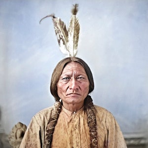 Sitting Bull, Professionally Restored Large Photograph of Vintage Legendary Native American Indian Lakota Sioux Chief Warrior image 1