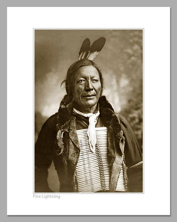 Fire Lightning, Professionally Restored Large Photograph of 