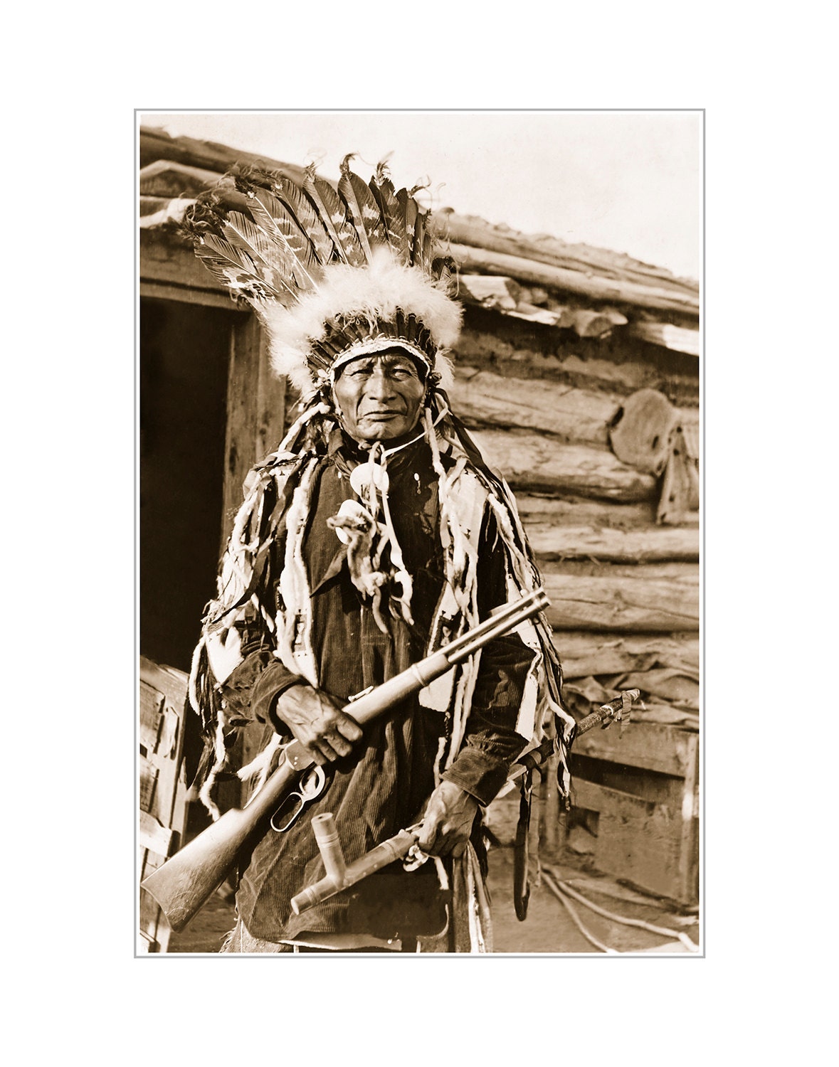 Arthur Iron Nest Sioux Photograph: Vintage Native American Print