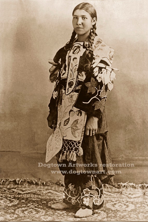 Chippewa Bride, Professionally Restored Large Photograph of